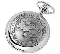 Woodford Mens Memorial Flight Chrome Plated Full Hunter Quartz Pocket Watch - Silver