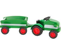 Woodfriends 11006 Tractor of wood, incl. trailer in a beautiful natural green, suitable for farms, from 3 years