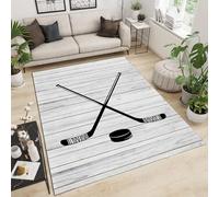 Woodgrain Sports Hockey Puck 3D Printing Large Carpet Living Room Area Carpet Soft Flannel Boy Room Gift Rug Cushion Rug 60 X 120 Cm - Polyester Soft Touch Easy Clean, Stain Resistant -339392169680