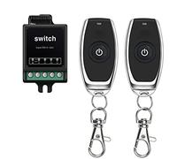 WOODGUILIN Remote Control Switch, 12V Wireless Switch, DC 5V/12V/24V 10A Dry Contact Relay Mini Remote Switch, for Theft Alarm, Lamps, Garage Door, Motorcycle, 100 m Long Range (GD 12V100m)