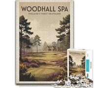 Woodhall Spa Golf Course Vintage Poster Jigsaw Puzzle, 500 Pieces | A hands-on home pastime - less screen time at home during indoor leisure.
