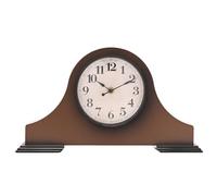Woodhouse & Mitchell Mantel Clock - 36cm Distressed Wood-Effect, Silent Non-Ticking Quartz, Classic Vintage Mantelpiece Clock for Living Room, Bedroom, or Hallway (Walnut)