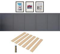 WOODICA 15PCS 9mm Wall Panelling Kit Shaker Style 3D Wall Panel Kit | MDF Wall Panels - Paintable Accent Panel Kit for a Stylish Upgrade to Any Home Decor 100cmx10cm