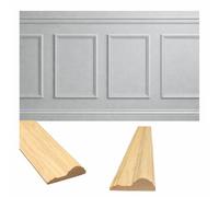 Woodica Pre-Cut Pine Dado Rail Moulding 1m x 63mm x 25mm - Solid Wood Decorative Wall Panelling Trim for Wainscoting & Feature Walls, Paintable & Stainable (1)