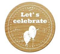 Woodies Mounted Rubber Stamp 1.35-Inch Let's Celebrate, Acrylic, Multicoloured, 3-Piece