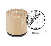 Woodies Save The date Stamp, Wood, Brown, 30 mm