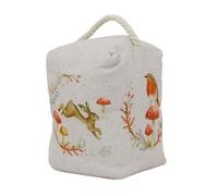 Woodland Animal Fabric Doorstop | Rustic Rabbit & Mushroom Design | Decorative Weighted Door Stop with Handle - 14x14x20cm