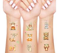 Woodland Animal Temporary Tattoos, 12PCS Forest Friend Stickers for Girl Fox Deer Tattoo for Woodland Animal Party Favors, Forest Animal Themed Party Supplies Wild Animal Birthday Party Kids Adults