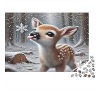 Woodland Animals 1000 Piece Jigsaw for Adults Thick Paper Relaxing Puzzle Forest Deer Design Educational Paper Jigsaw Perfect Decor Gift 70x50cm/1000pcs