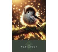 Woodland Animals ‘Baby Long-tailed Tit’ - Lined Notebook Journal: 100 cream pages - adorable cute baby long-tailed tit in a woodland setting