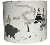 Woodland Animals Lampshade for Ceiling Light Shade Scandi Adventure Forest Teepee Kids Boys Girls Theme Bedroom Home Decor Nursery Accessories (12")