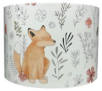 Woodland Animals Lampshade for Ceiling & Table Lamps - Fox, Deer, Squirrel, Rabbit with Leaves & Flowers, Kids Bedroom & Nursery Decor