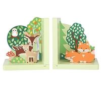 Woodland Animals Wooden Bookends - Animal Bookends for Children, Baby Boy, Baby Girl - Wooden Toys, Bedroom Decor With Deer, Fox and Owl - Kids Bedroom Accessories, New Baby Gifts by Orange Tree Toys