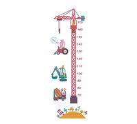 Woodland Arts 20" x 59" Goat Cow Animal Construction Vehicles Truck Educational Learning Measurement Growth Chart Removable Vinyl Wall Decals Stickers for Children Room Nursery