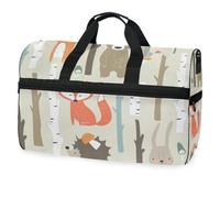 Woodland Autumn Animals Travel Duffel Bag for Men Women Boys Girls Teens,Oversized Sports Gym Bag with Shoes Compartment Overnight Weekend Yoga Workout Bag Training Handbag