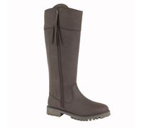 Woodland Bailey Ladies' Zip Up Slim Fitting High Leg Brown Leather Country Boots