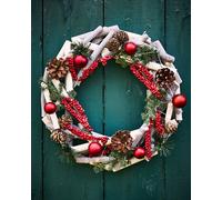 Woodland Berries Light Up Xmas Summer Door Wreath Spring Wreath 30cm Dibor Red One Size