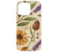 Woodland Botanical Pines and Petals Rustic Pattern Case for iPhone 15 Pro Max