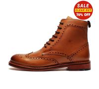 Woodland Brampton Mens Smart Casual Fashion Lace Up Brogue Ankle Boot Tan