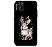 Woodland Bunny With Antlers In A Snowy Night Scene Case for iPhone 11 Pro Max