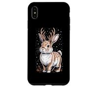 Woodland Bunny With Antlers In A Snowy Night Scene Case for iPhone XS Max