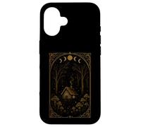 Woodland Cabin Mushroom Forest Moon Phase Dark Academia Case for iPhone 16