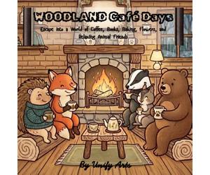 Woodland Café Days: Coloring book for adults and kids with cute woodland Café illustrations featuring scenes for relaxation