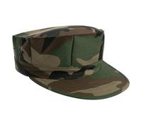 Woodland Camo 100% Cotton Rip-Stop Marine Corps Cap- No Emblem - Size X-Large