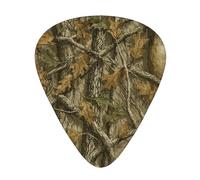 Woodland Camo Design 12 Pack Guitar Picks With 3 Thicknesses And Storage Box, Abs Plectrums For Electric Bass Guitar Players