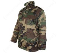 Woodland Camouflage M65 Field Jacket - US Army Military Parka with Winter Liner