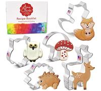 Woodland Cookie Cutters 5-Pc. Set Made in USA by Ann Clark, Fox, Deer, Owl, Hedgehog, Mushroom