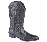 Gringos Mens Western and Cult Fashion HIGH CLIVE - Black Leather, Mens UK 7 / EU 41
