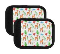 Woodland Cute Deer White Luggage Handle Wrap for Suitcase, Comfortable Neoprene Grip, Easy ID Tag, Magic Tape Closure, Woodland Cute Deer White, one sizex2