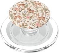 Woodland Deer Floral Forest Garden Soft Botanical Design PopSockets PopGrip for MagSafe