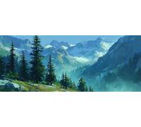 Woodland Diamond Art Kits Adults Large 5D Snow Mountains Diamond Painting Kits, DIY Full Drill Crystal Art Rhinestone Embroidery Cross Stitch Arts and Crafts for Adults 59x23.6 Inch/150x60 cm -LR16