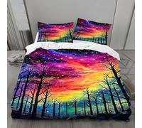 Woodland Double Bedding Set Starry Sky Double Duvet Cover Set Microfibre Duvet Cover Luxury Bedding 3D Printed Quilt Cover with 2 Pillow Cases 50x75cmH1654