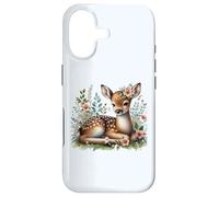 Woodland Fawn Floral Deer Cottagecore Style Case for iPhone 17