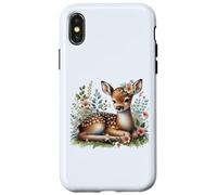 Woodland Fawn Floral Deer Cottagecore Style Case for iPhone X/XS