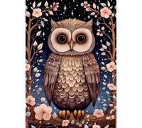Woodland Folk Art Wise Owl Birthday Card - Large A5