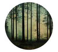 Woodland Forest Green Earth Tones Rustic Print Round Mouse Pad, Mousepad with Non-Slip Rubber Base, Computer Gaming Pads for Wireless Mouse, Easy Gliding