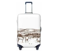 Woodland Forest With Deers Travel Luggage Covers - Elasticity Suitcase Covers Protector for Luggage 18-32 Inch