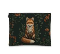Woodland Foxes Forest Nature Fanciful Makeup Bag 7x9 Inch