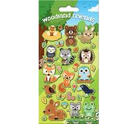 Woodland Friends Sparkly Reusable Craft Stickers | Perfect for Craft Activities for Children and Adults | Reusable on Non-Porous Surfaces, 19.5cm x 9.5cm