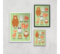 Woodland Gang Giclee Art Print - A2 - White Frame