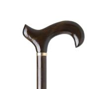 Woodland Gents Wooden Derby Cane: Elegant Dark & Light Brown Wood Stain Walking Stick, Comfortable Walking Sticks For Men & Women, Lightweight, Easily Adjustable Stick Man (Dark Brown, 94 cm)
