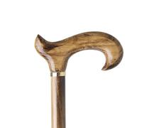 Woodland Gents Wooden Derby Cane: Elegant Dark & Light Brown Wood Stain Walking Stick, Comfortable Walking Sticks For Men & Women, Lightweight, Easily Adjustable Stick Man (Light Brown, 90 cm)