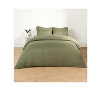 (Woodland Green, Superking) OHS Plain Dyed Duvet Cover Quilt Bedding Set With Pillowcase Single Double King Size