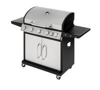 Woodland Grill 5 Burner Gas BBQ With 1 Side Burner - Cast Iron Cooking Grid, Stainless Steel Burners, Warming Rack & Storage Cabinet - Outdoor Garden Barbecue Grill - OC01BQ51005 [2025]