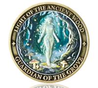 Woodland Guardian Challenge Coin, High-Relief Fantasy Grove Token