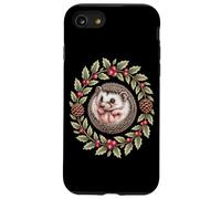 Woodland Hedgehog In Holly Pinecone Christmas Wreath Case for iPhone SE (2020) / 7/8